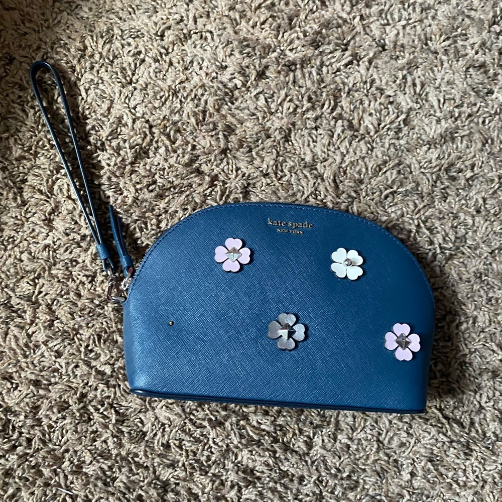 Kate Spade Blue Floral Wristlet